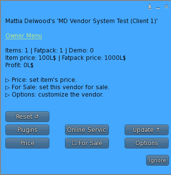 MD Vendor System – Owner Menu
