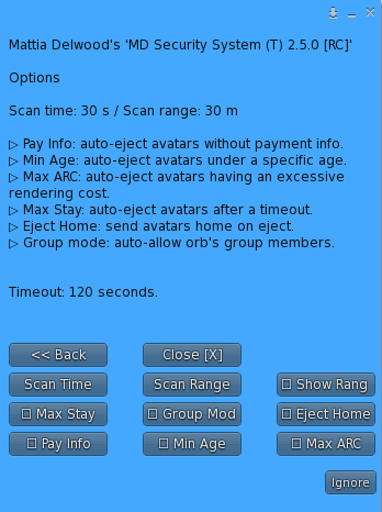 options menu