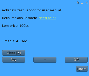MD Vendor System – User Menu