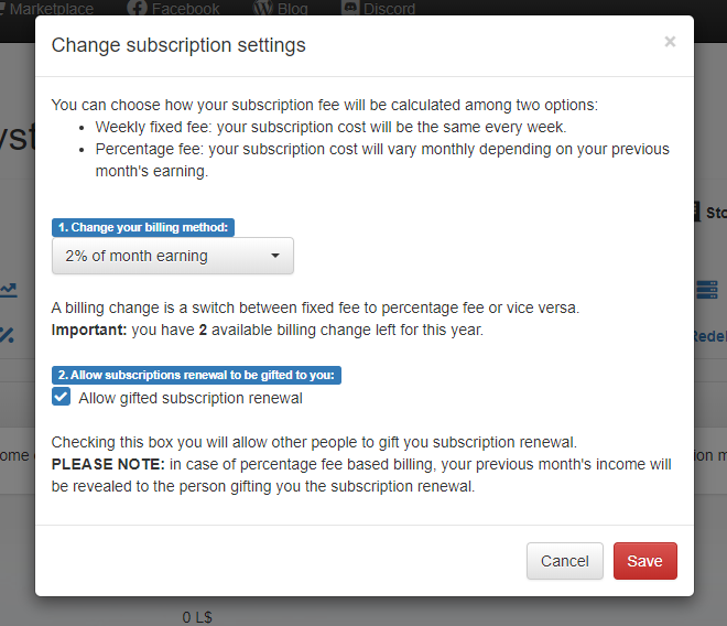 MD Vendor System Subscription - change subscription settings