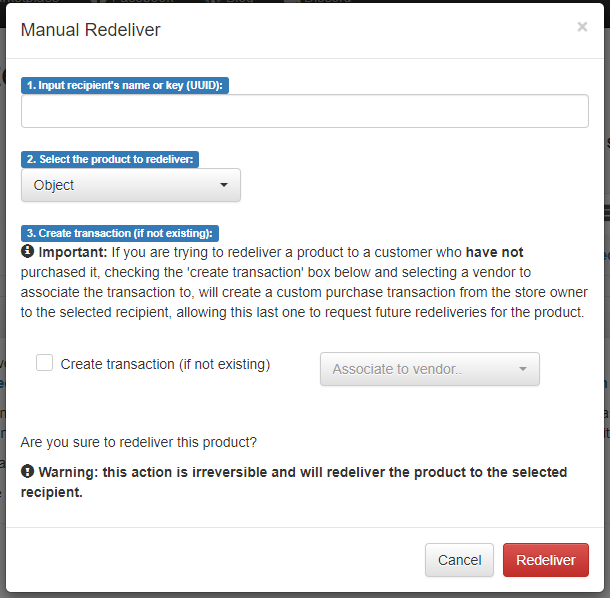 Manual Redeliver/Send – Wizard