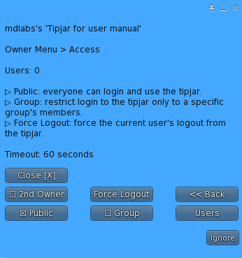 MD Tipjar - Access Menu