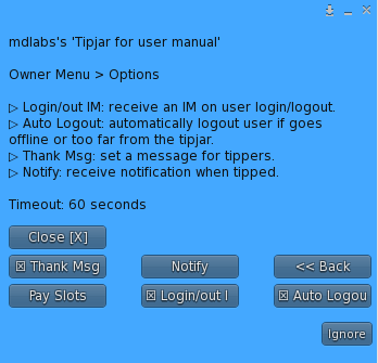 MD Tipjar - Options Menu