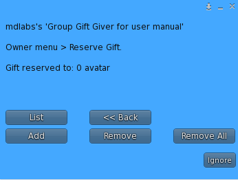 MD Group Gift Giver Script - Reserve Gift Menu