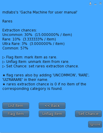 MD Gacha Machine - Rares menu