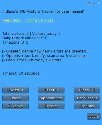 MD Visitors Tracker – Owner menu