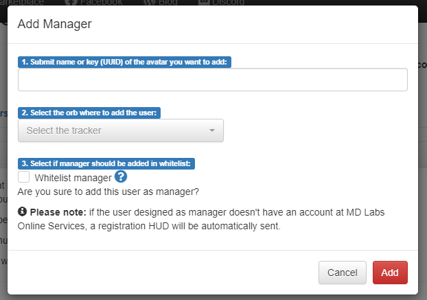 Managers – Add manager wizard