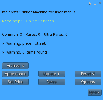 MD Trinket Machine - Owner Menu