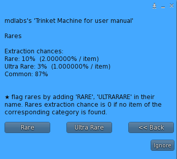 MD Trinket Machine - Rares menu