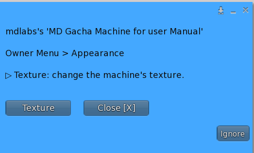 MD Gacha Machine - Appearance menu