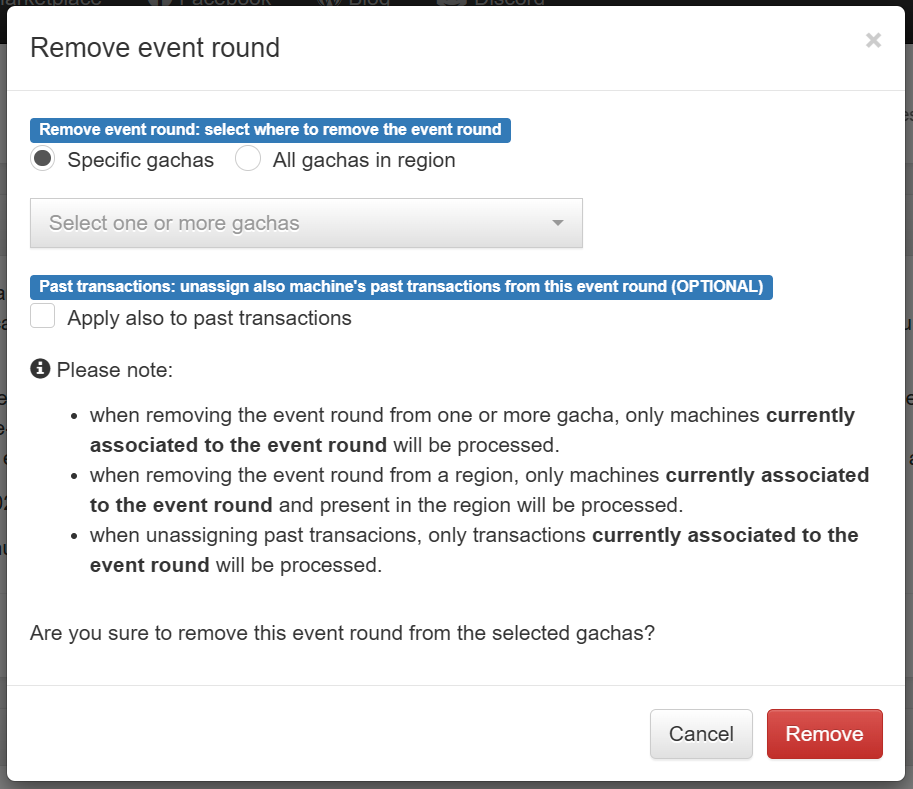 Remove Event Round