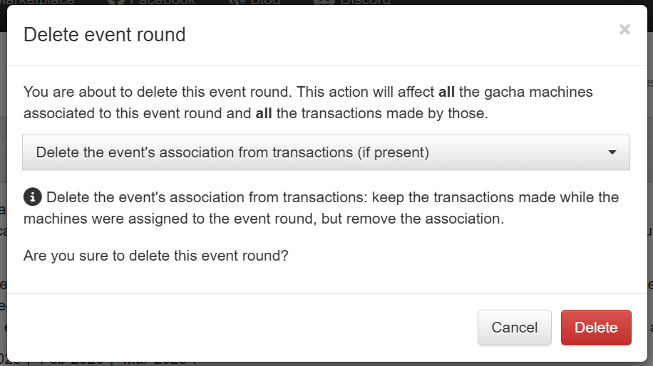 Delete Event Round